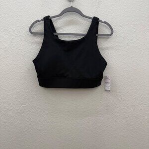 Jockey Deep Black High Neck Sports Bra w Removable Pads Womens size XL NEW